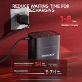 PHOTOOLEX 1.5V AA Rechargeable Lithium - ion Battery Charger Set, 3600mWh, 1600 Cycles, 8 - Pack - Photoolex