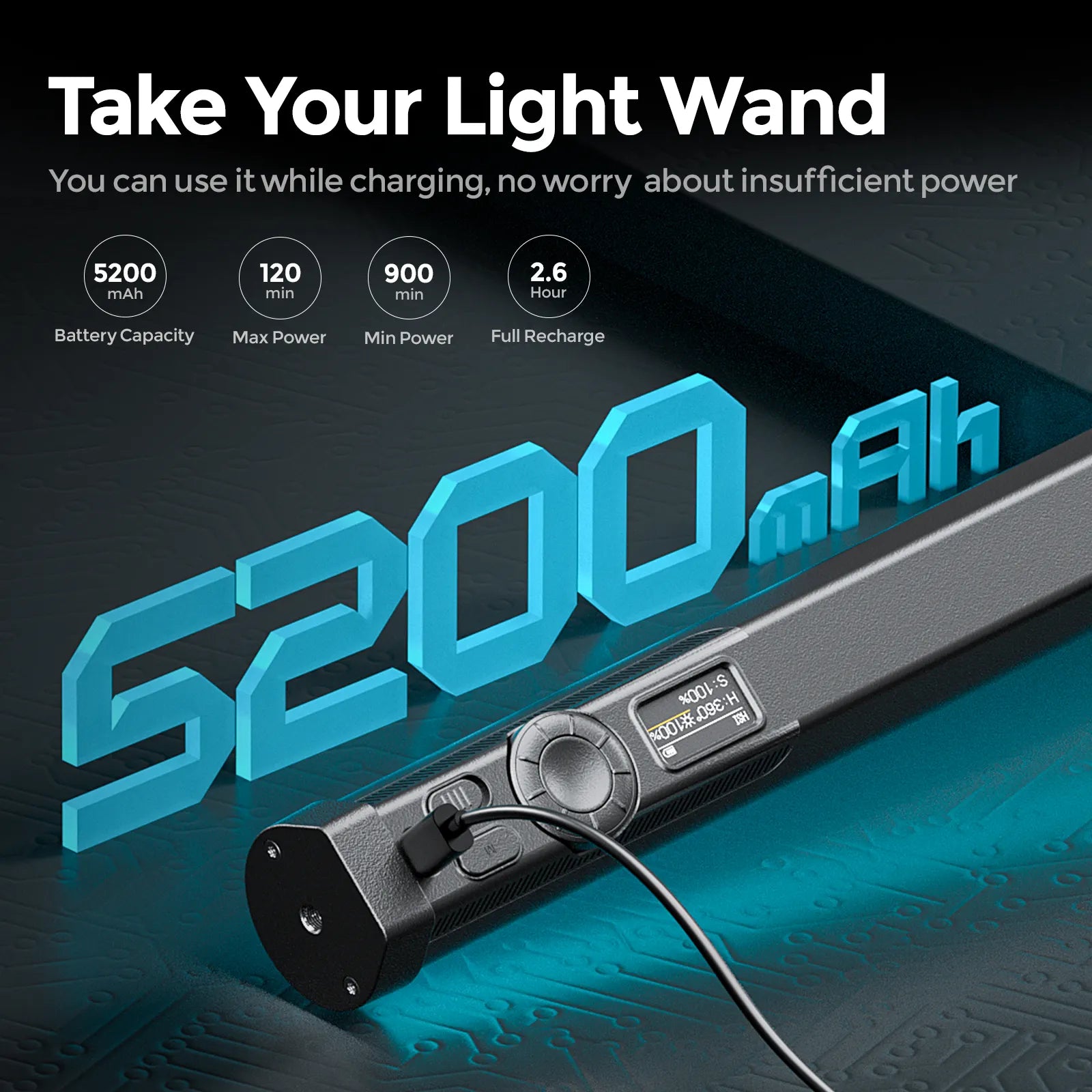 PHOTOOLEX B320S RGB Magnetic Tube Light - Photoolex