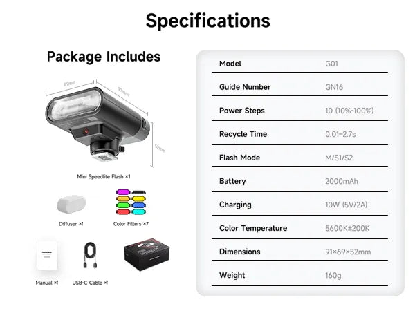 PHOTOOLEX G01 Mini Speedlite mo 15
