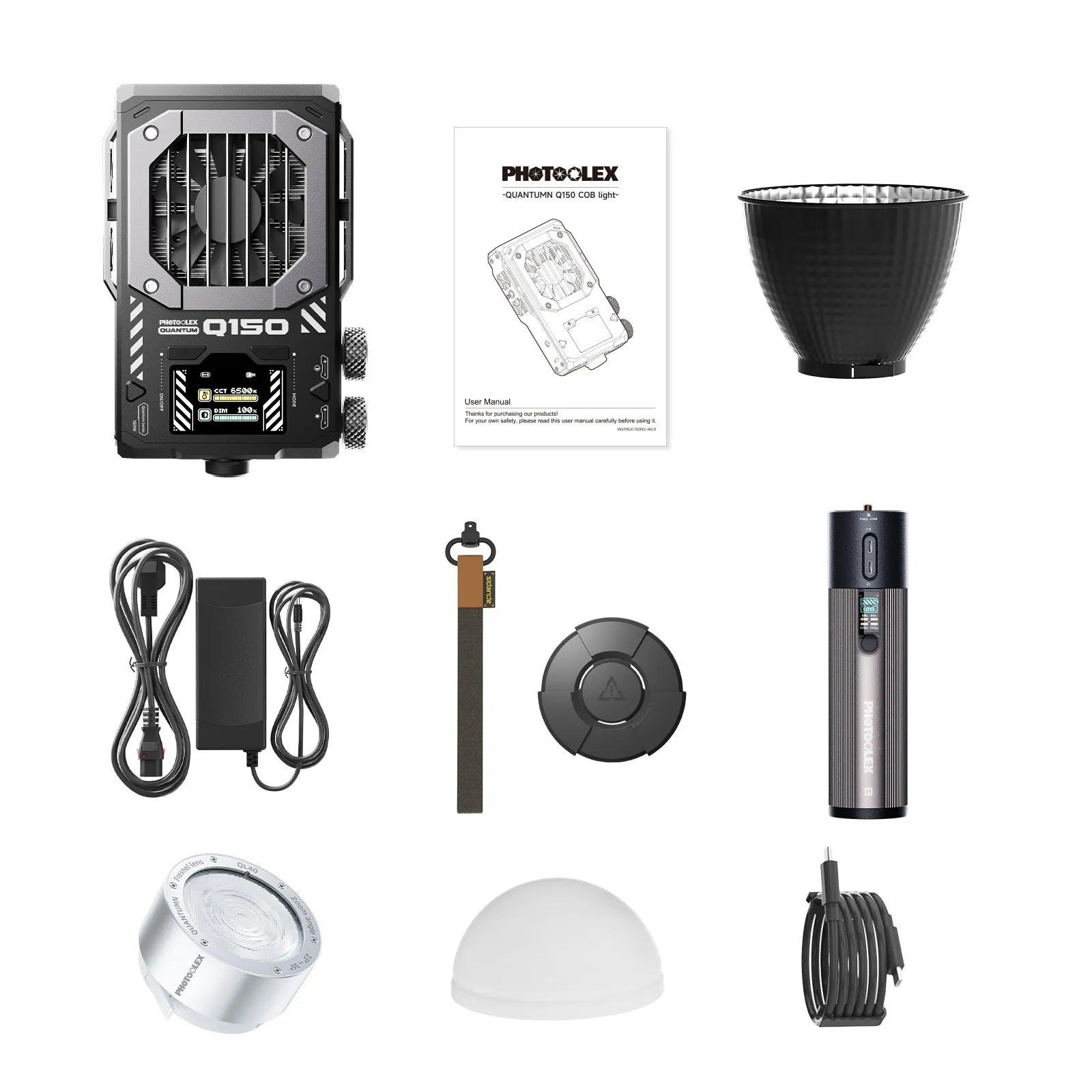 Photoolex ⭐ 15th Anniversary Full-Metal Edition ⭐ — Quantum Q150 150W COB Light - Photoolex